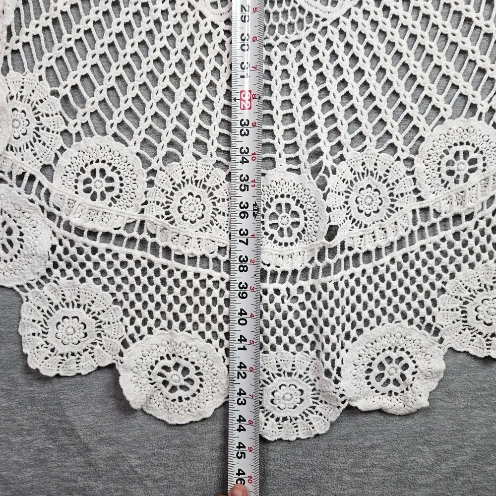 Adora Women White Crochet Lace Sleeveless Cover Up Boho Festival Top NWT S/M